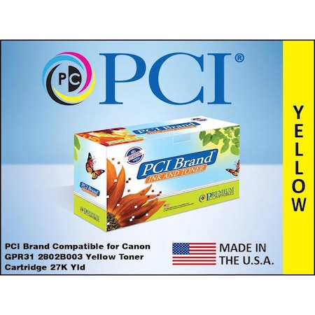 Pci Pci Canon Gpr-31 2802B003 Yellow Toner 2802B003AA-PCI